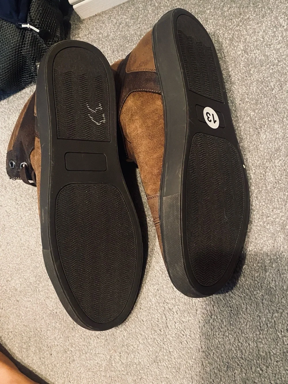 Guess Men's Brown Two-Tone High Top Shoes - Size 13